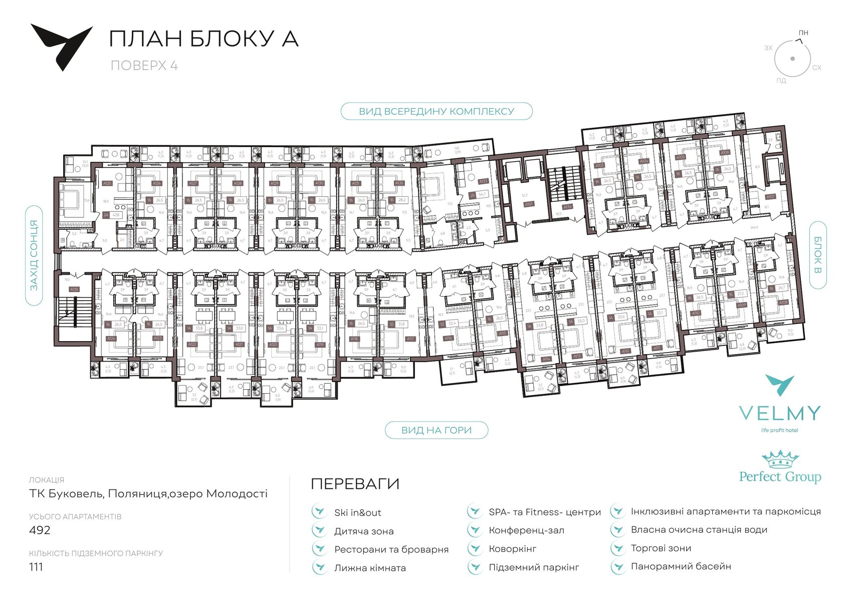 Поверхове планування: блок А, поверх 4